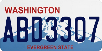 WA license plate ABD3307