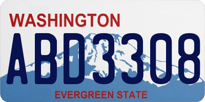 WA license plate ABD3308