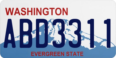 WA license plate ABD3311