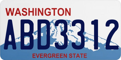 WA license plate ABD3312