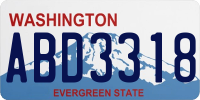 WA license plate ABD3318