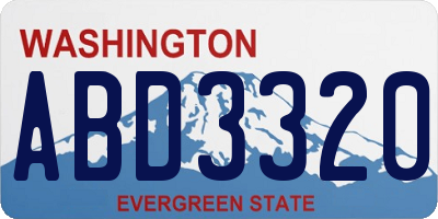 WA license plate ABD3320