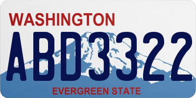 WA license plate ABD3322