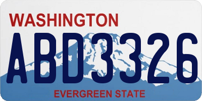 WA license plate ABD3326