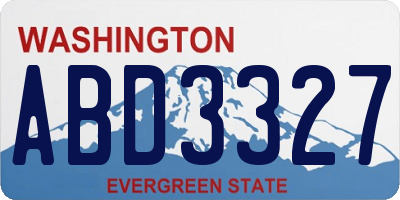 WA license plate ABD3327
