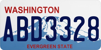 WA license plate ABD3328