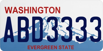 WA license plate ABD3333