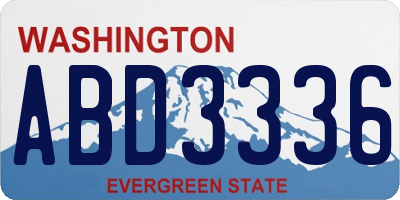 WA license plate ABD3336