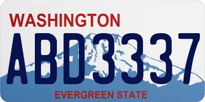 WA license plate ABD3337
