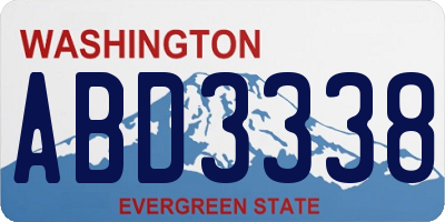WA license plate ABD3338