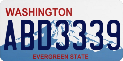 WA license plate ABD3339