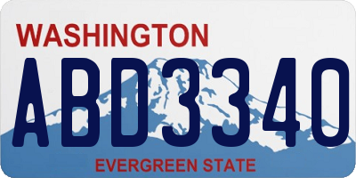 WA license plate ABD3340