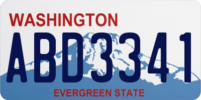 WA license plate ABD3341
