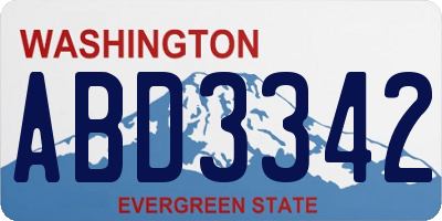 WA license plate ABD3342