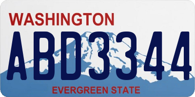 WA license plate ABD3344