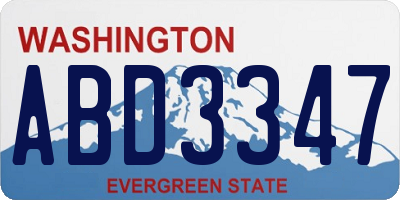 WA license plate ABD3347