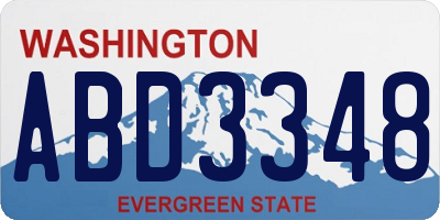 WA license plate ABD3348