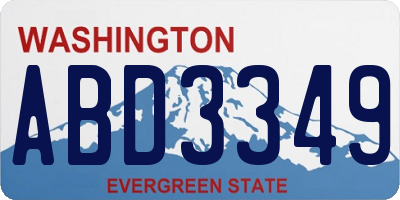 WA license plate ABD3349