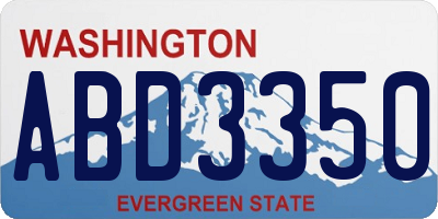 WA license plate ABD3350
