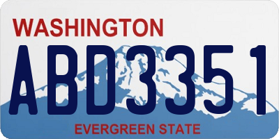 WA license plate ABD3351