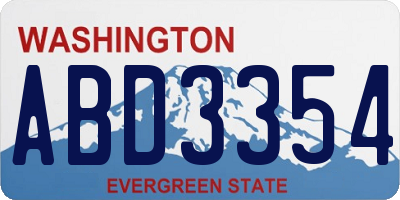 WA license plate ABD3354