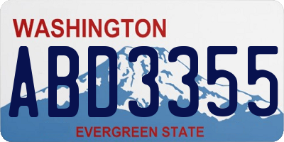 WA license plate ABD3355
