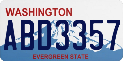 WA license plate ABD3357