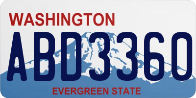 WA license plate ABD3360