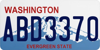 WA license plate ABD3370