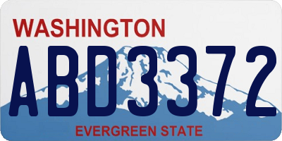 WA license plate ABD3372