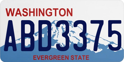 WA license plate ABD3375
