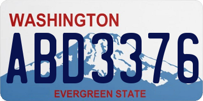 WA license plate ABD3376