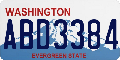 WA license plate ABD3384