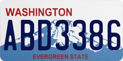 WA license plate ABD3386