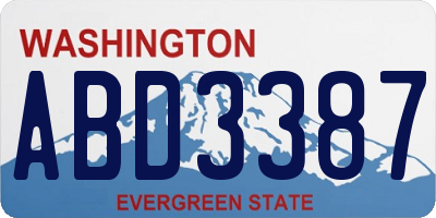WA license plate ABD3387