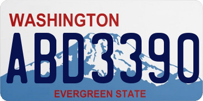 WA license plate ABD3390