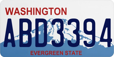 WA license plate ABD3394