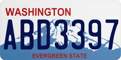 WA license plate ABD3397