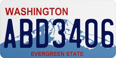 WA license plate ABD3406
