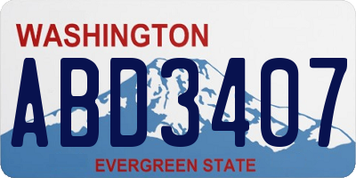 WA license plate ABD3407