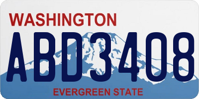WA license plate ABD3408