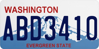 WA license plate ABD3410
