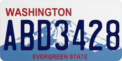 WA license plate ABD3428