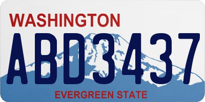 WA license plate ABD3437