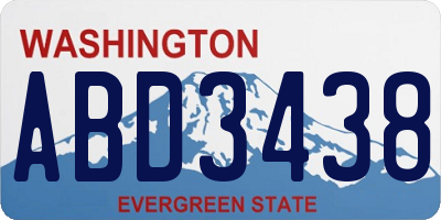 WA license plate ABD3438