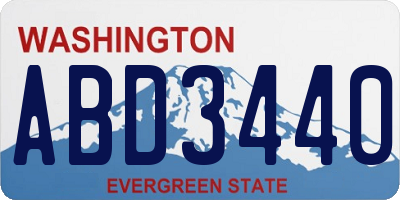 WA license plate ABD3440