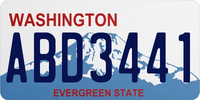 WA license plate ABD3441