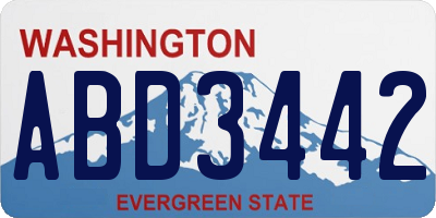 WA license plate ABD3442