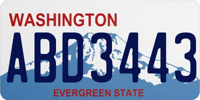 WA license plate ABD3443