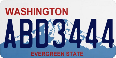 WA license plate ABD3444